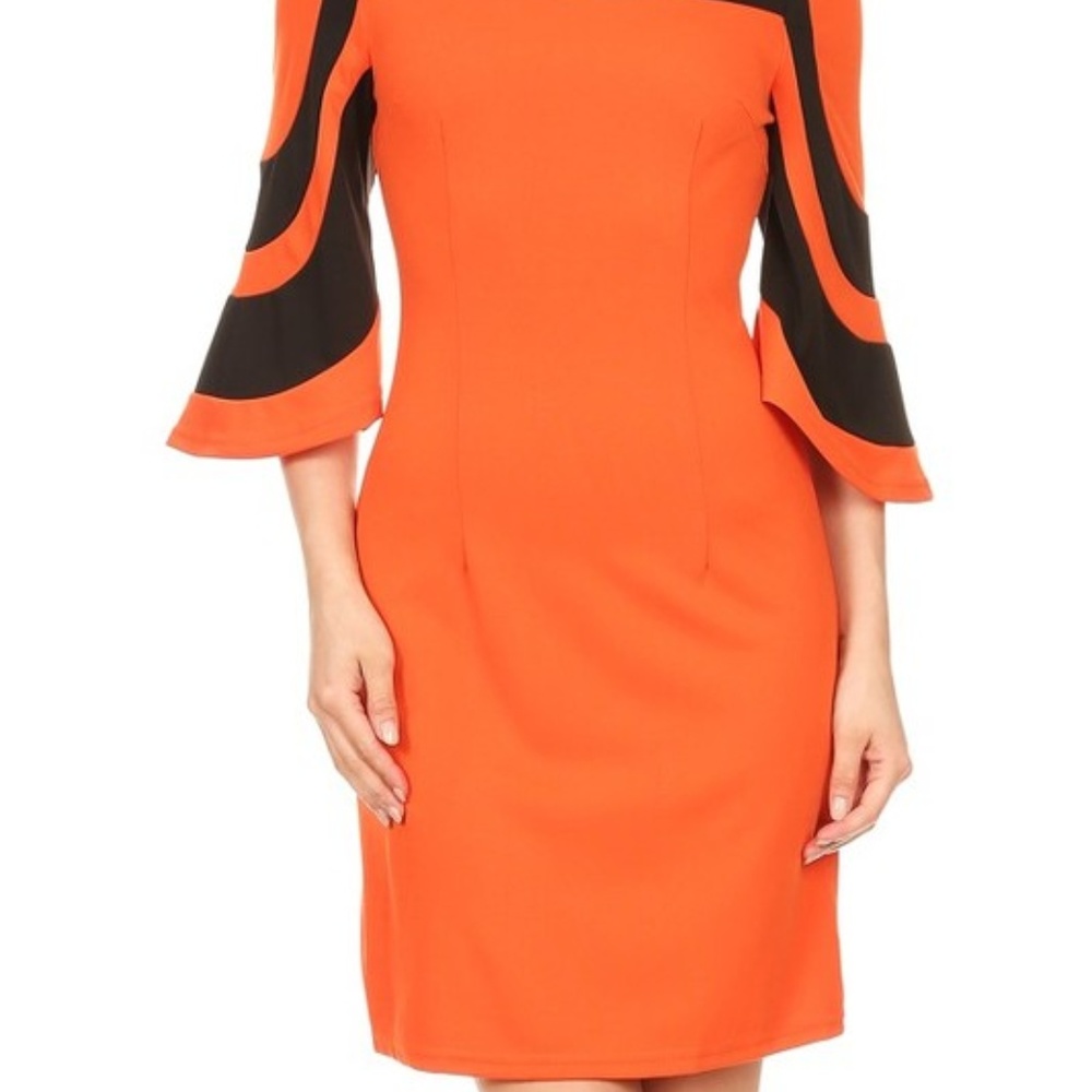 ☺ Colorblock Cold Shoulder Dress - Picture 2 of 5